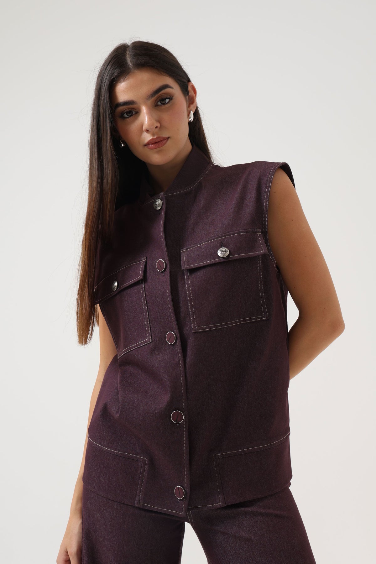 Denim Mauve Gilet