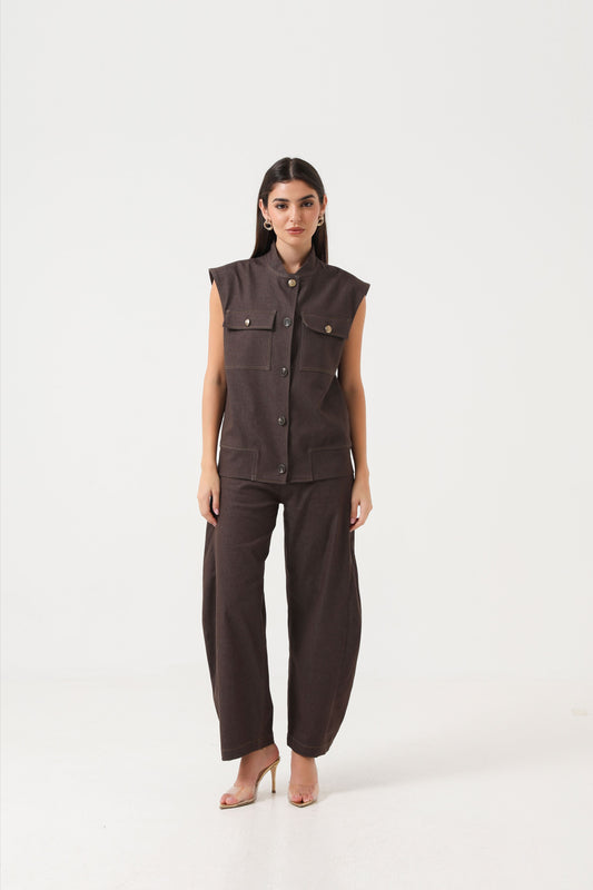 Denim Mocha Gilet
