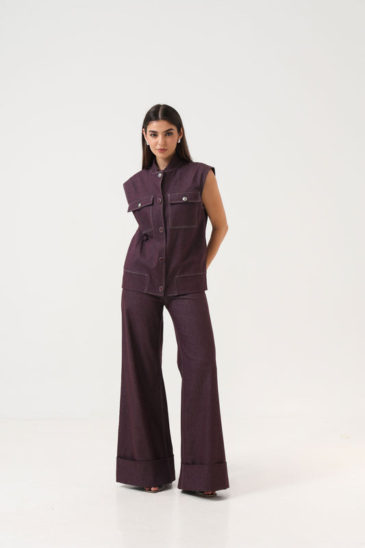 Denim Mauve Gilet