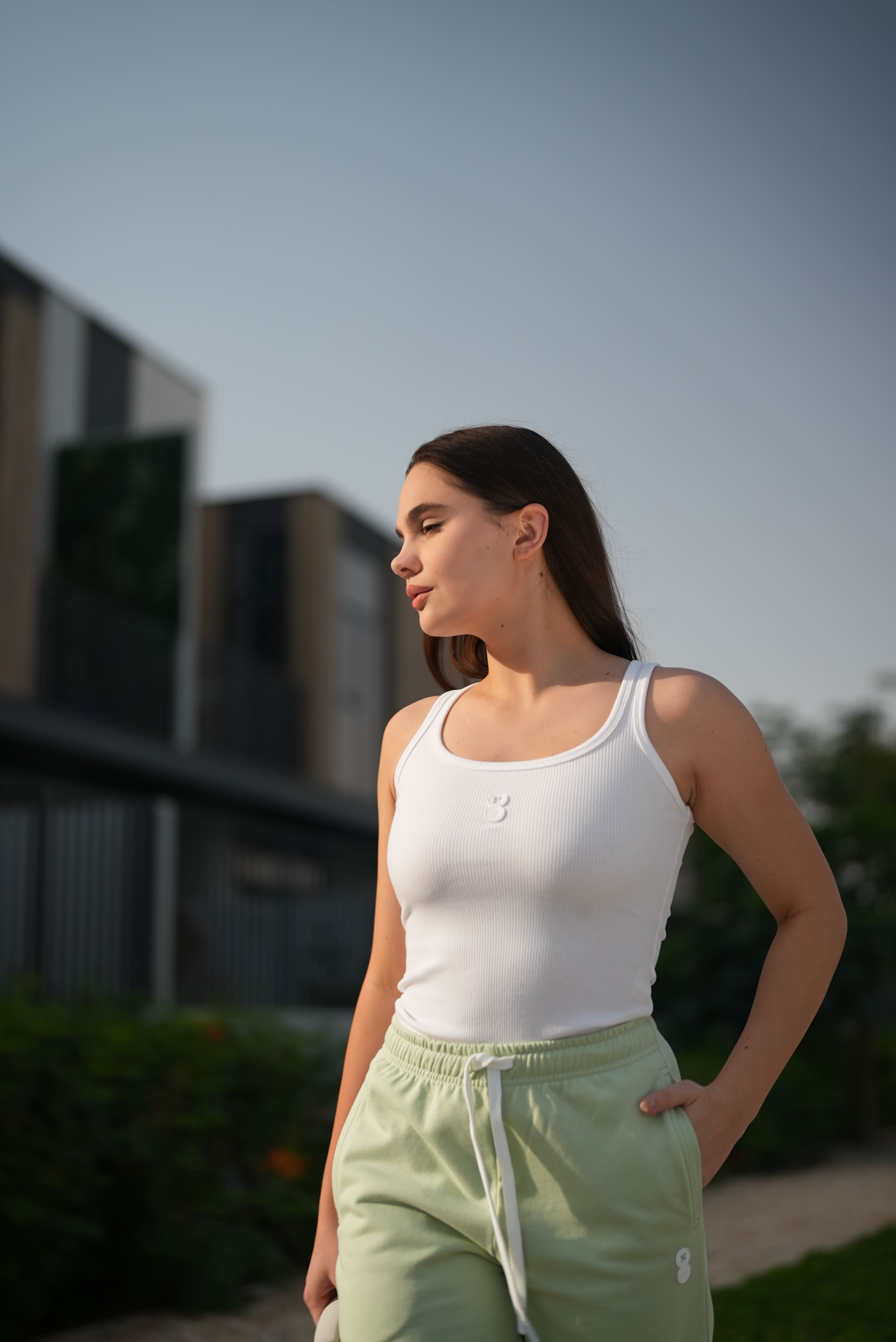 EOS X Remy Ribbed White Tank Top