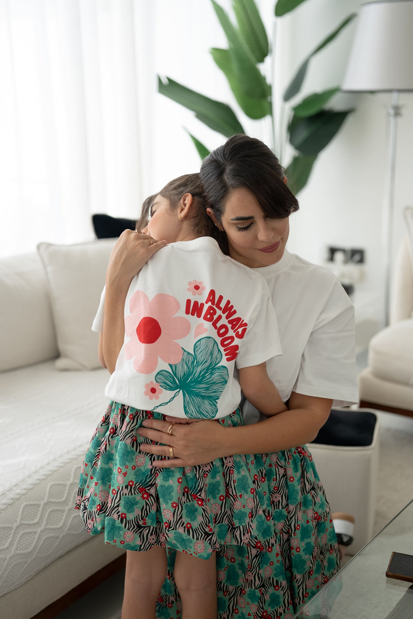 Bloom  Oversized White Cotton Kids T-shirt