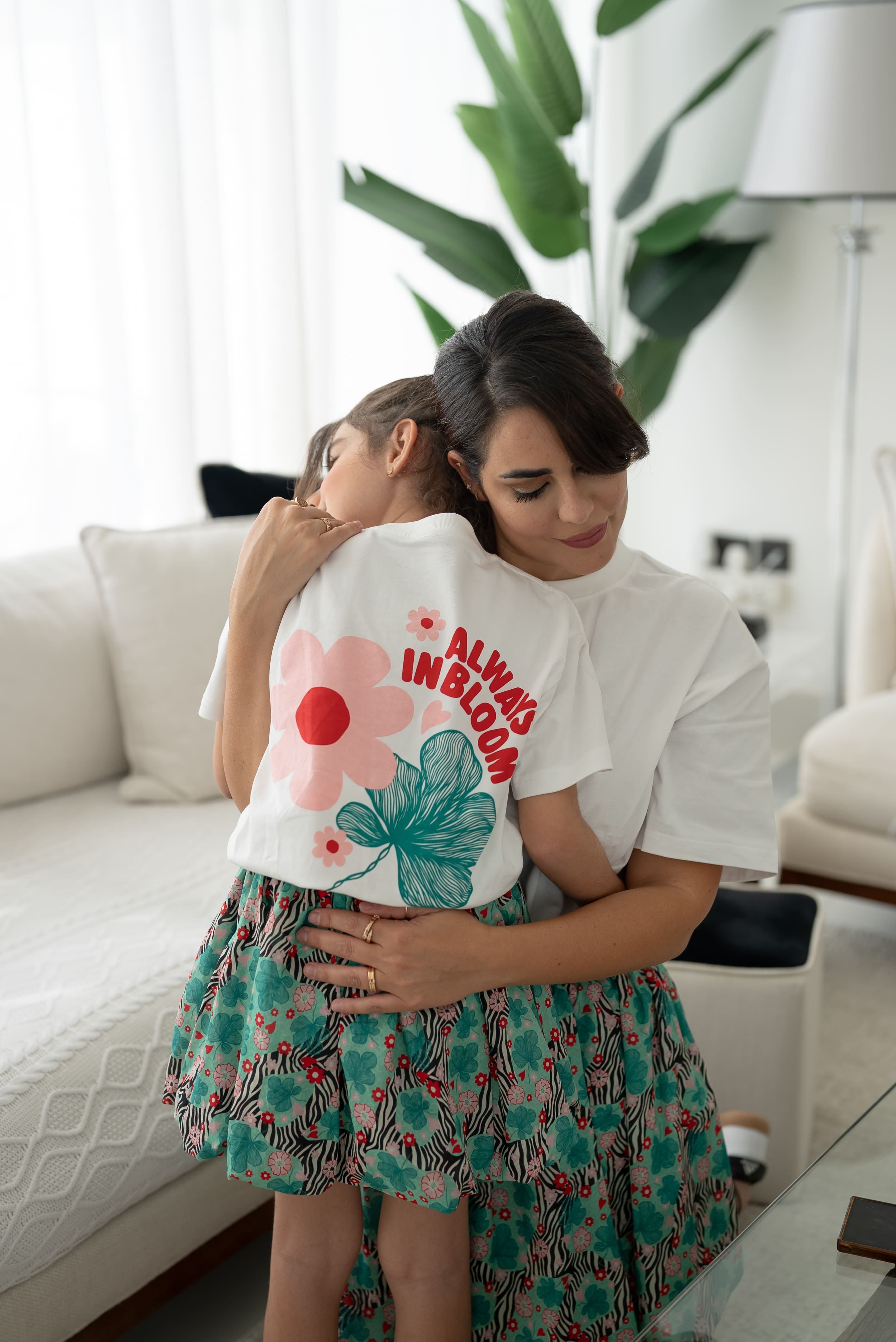 Bloom  Oversized White Cotton Kids T-shirt