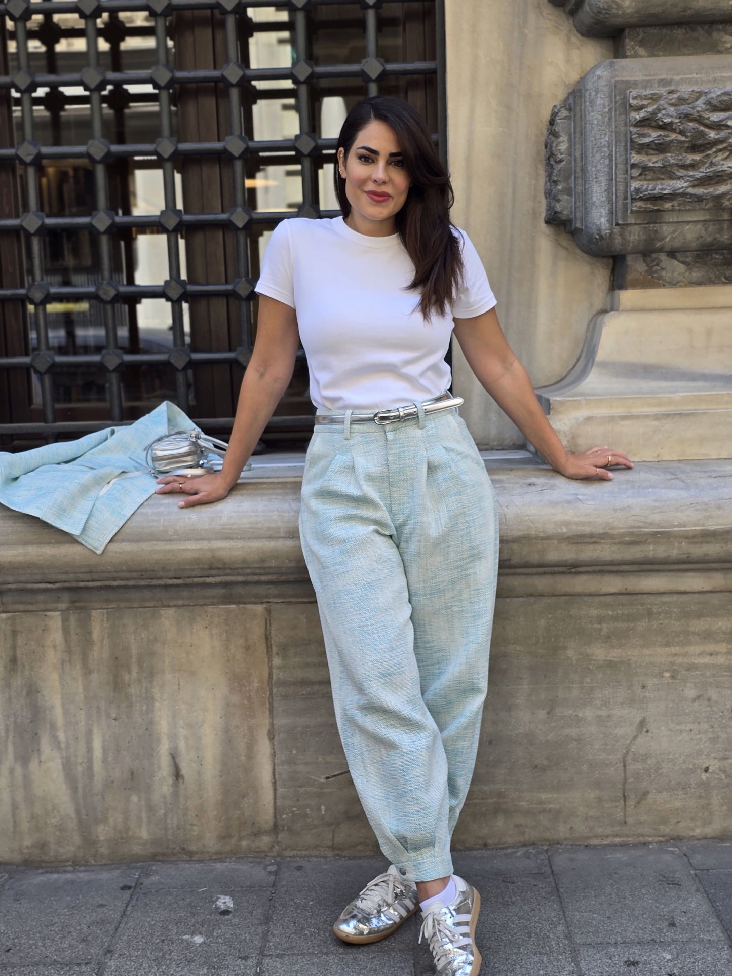 Ice Blue Balloon Pants