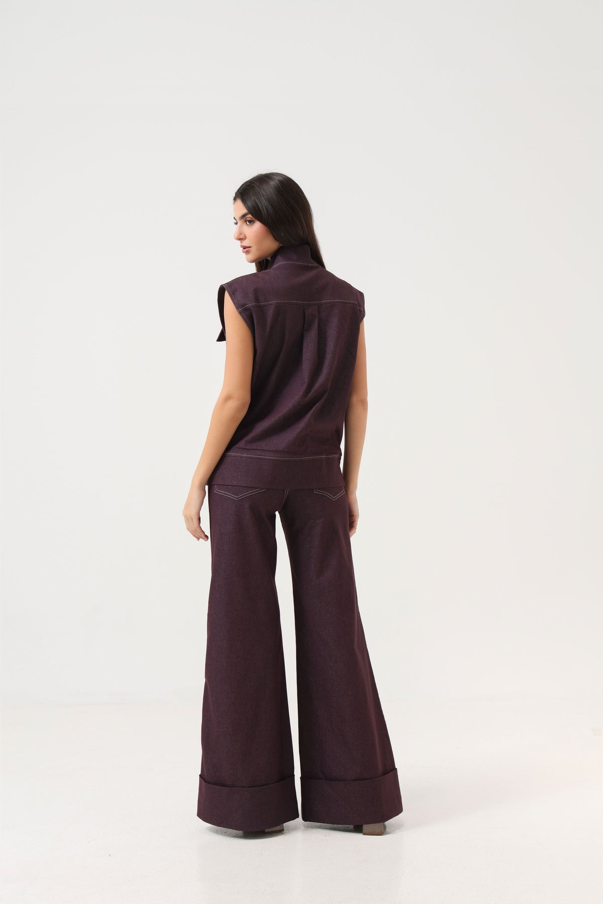 Denim Mauve Gilet