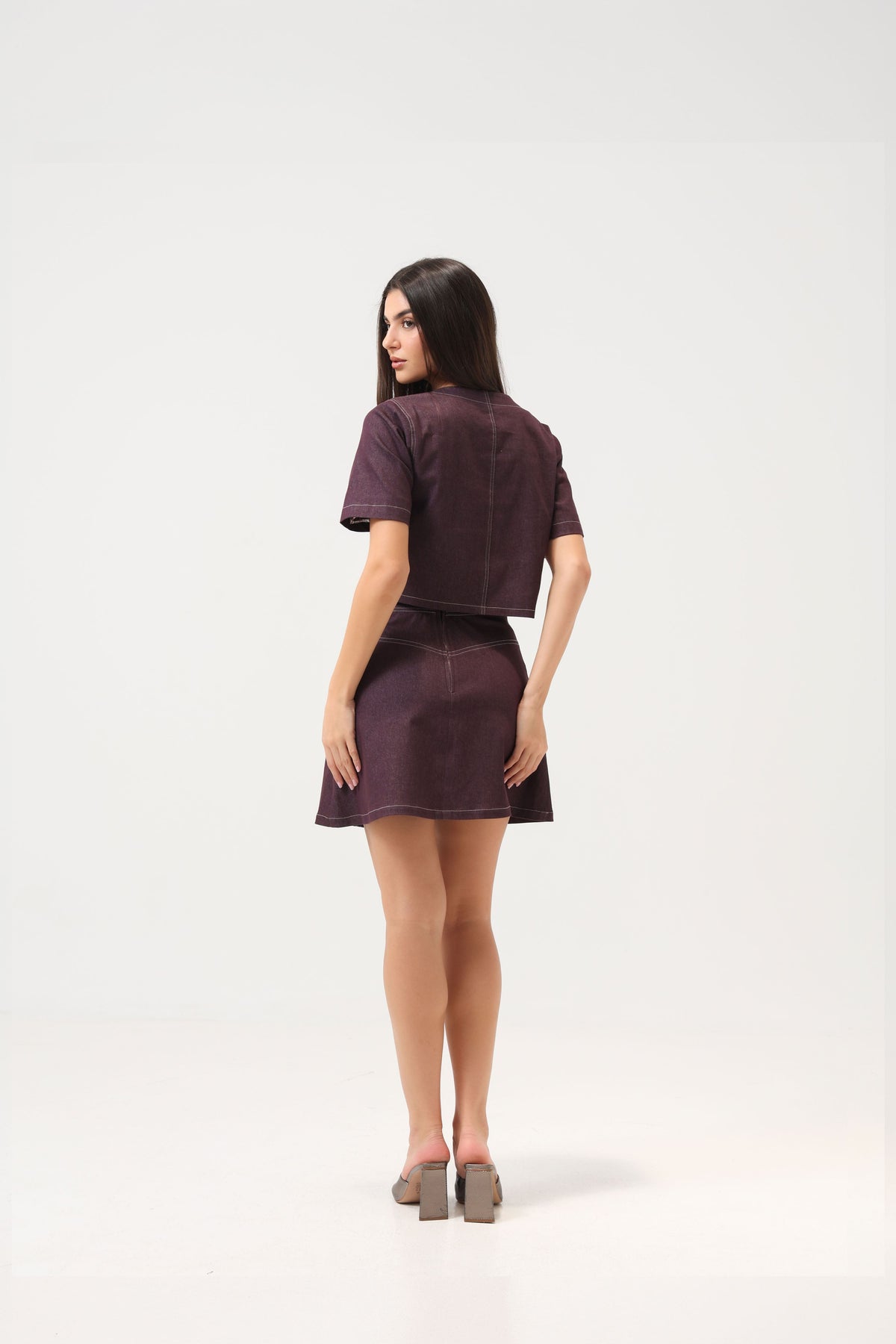 Denim Mauve Skirt
