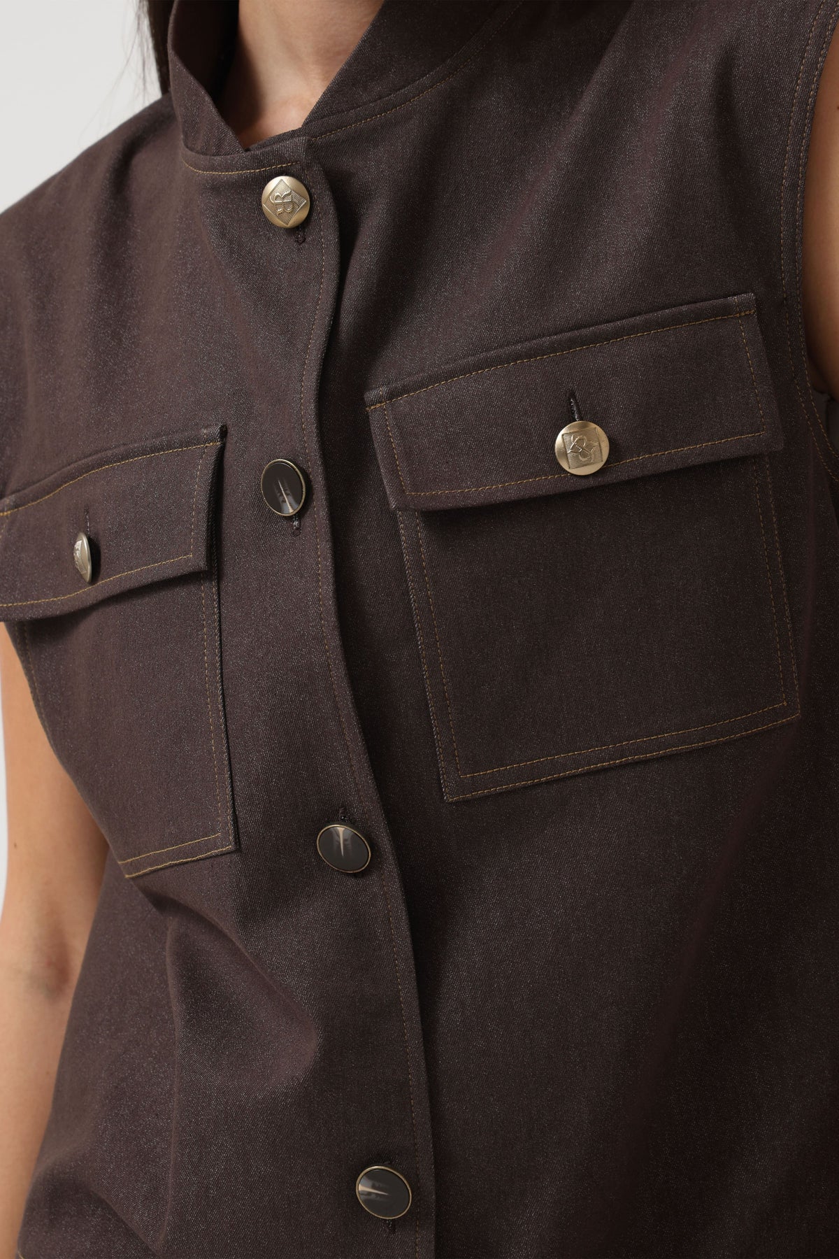 Denim Mocha Gilet