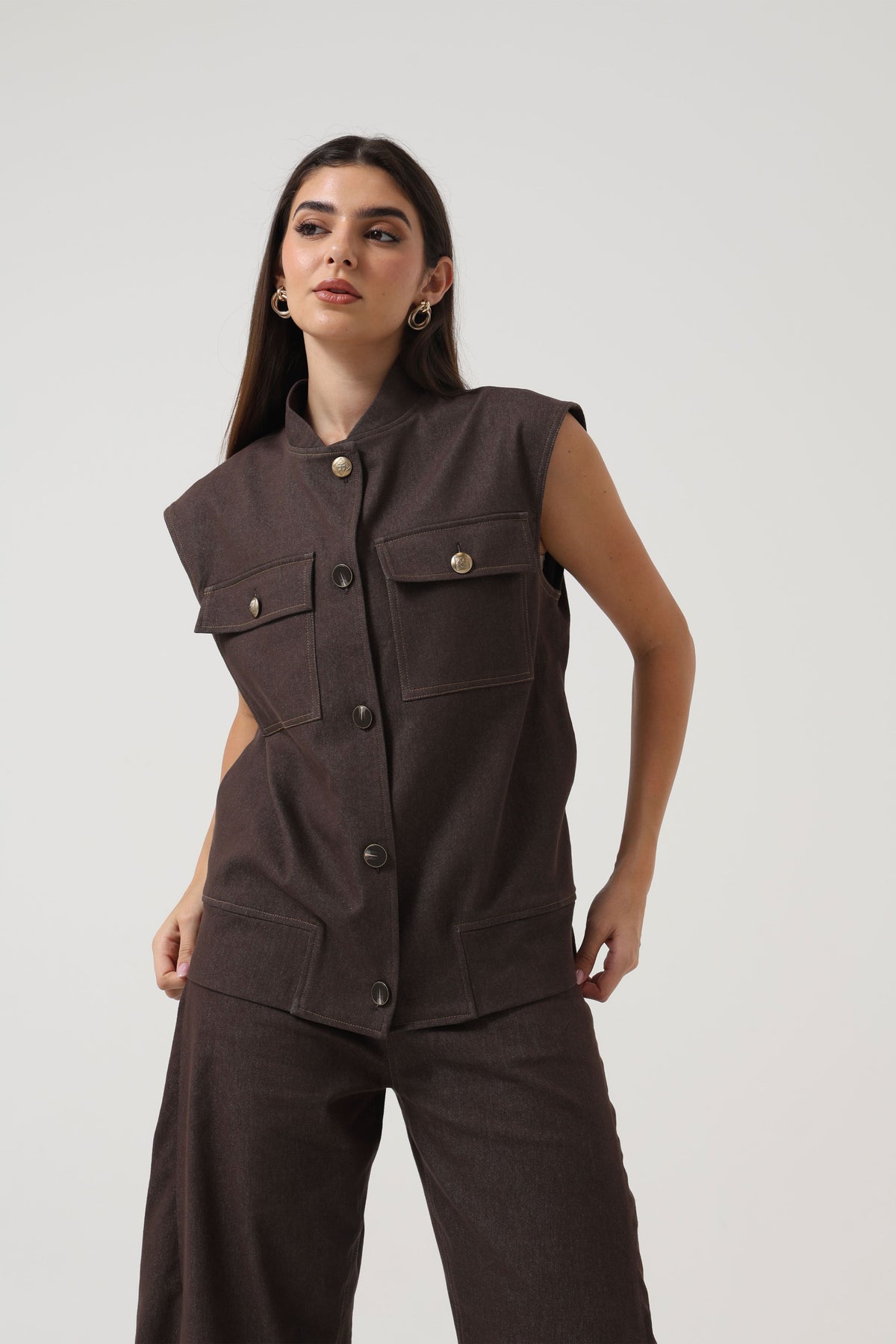 Denim Mocha Gilet