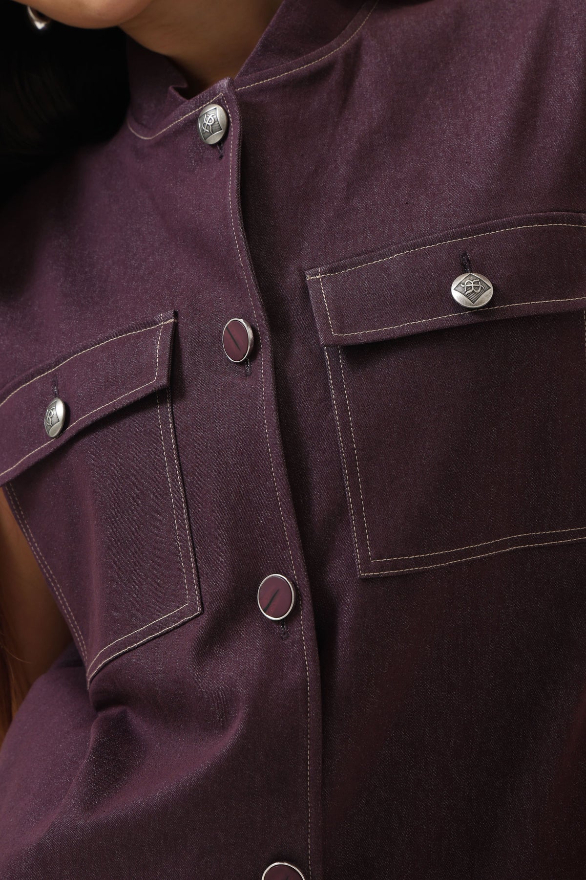 Denim Mauve Gilet