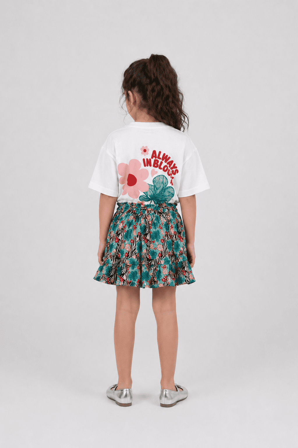 Bloom  Oversized White Cotton Kids T-shirt