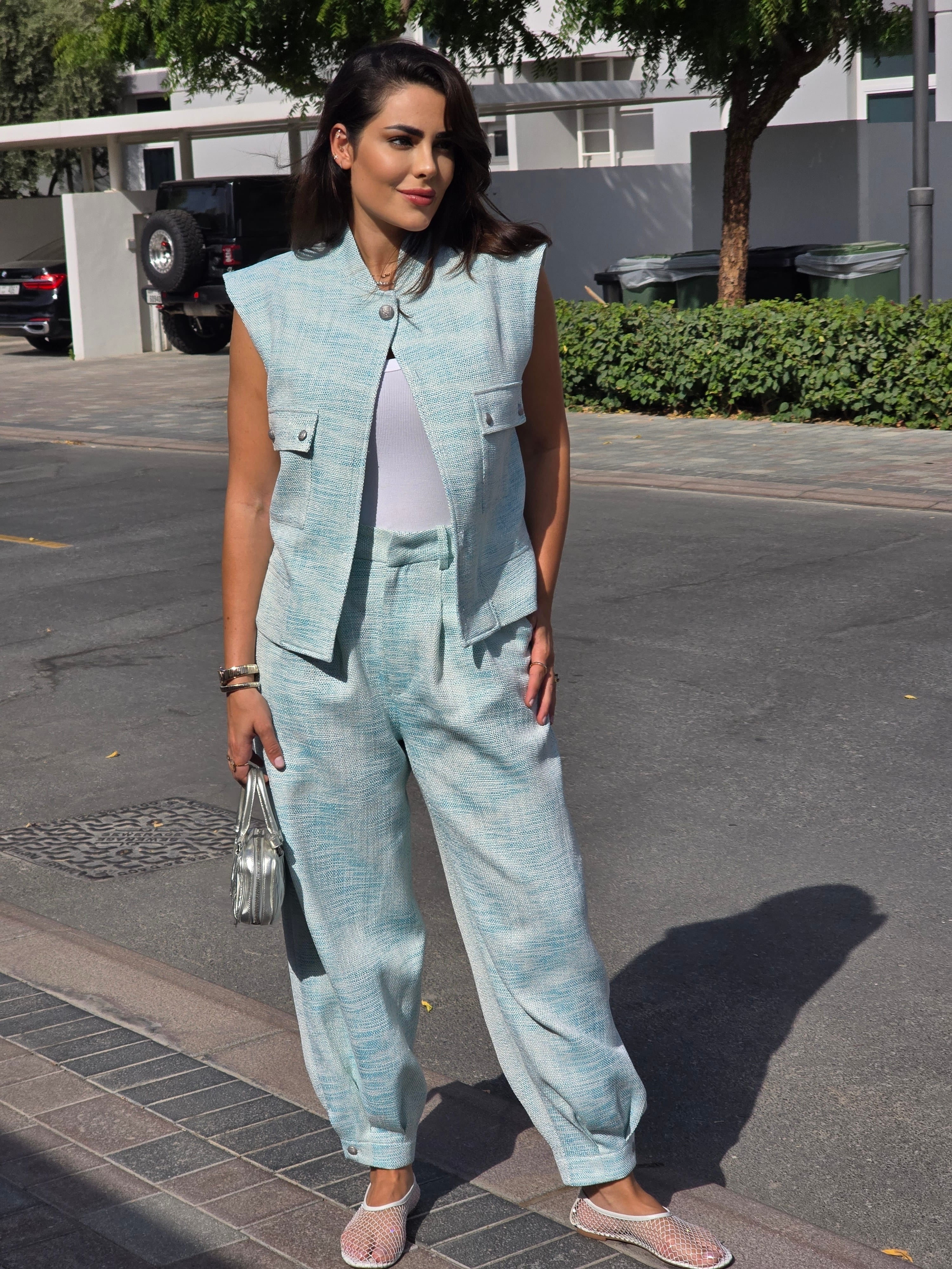 Ice Blue Balloon Pants