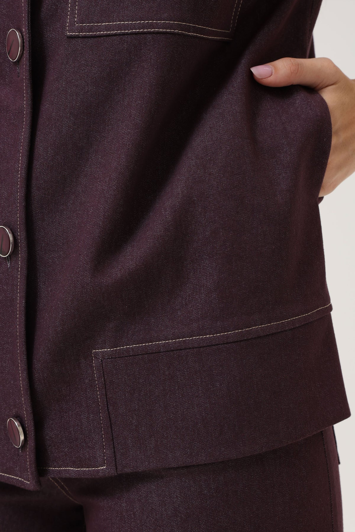 Denim Mauve Gilet