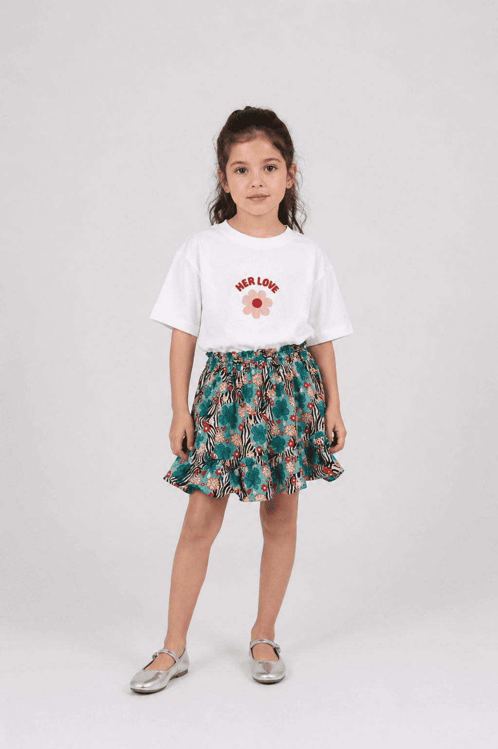 Bloom  Oversized White Cotton Kids T-shirt