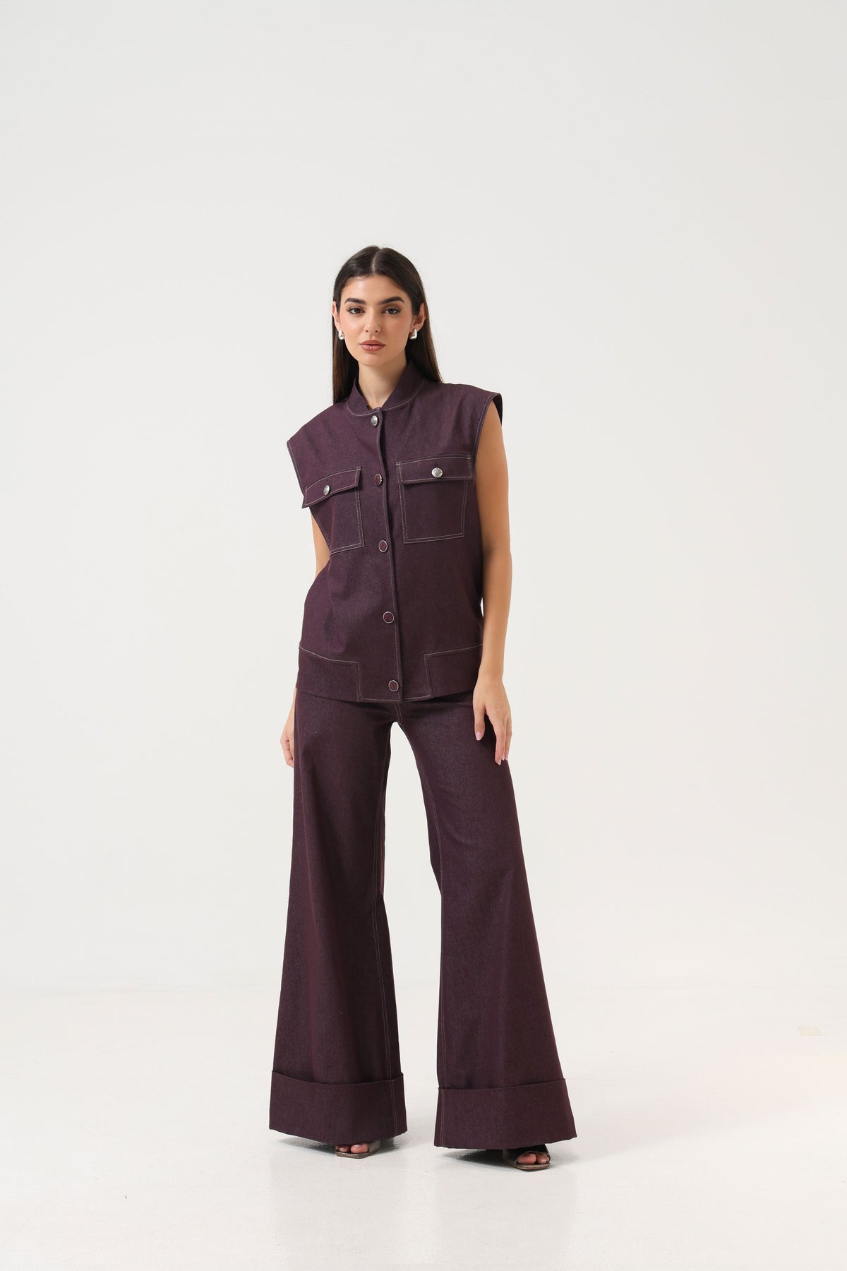 Denim Mauve Gilet